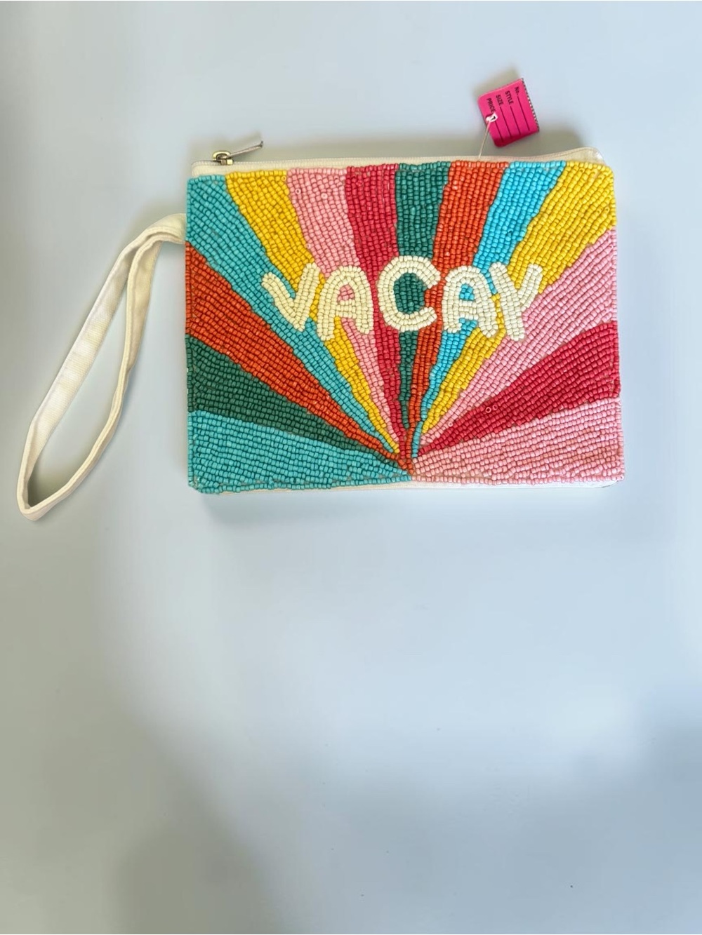 VACAY Multicolor Beaded Wristlet Clutch NWT